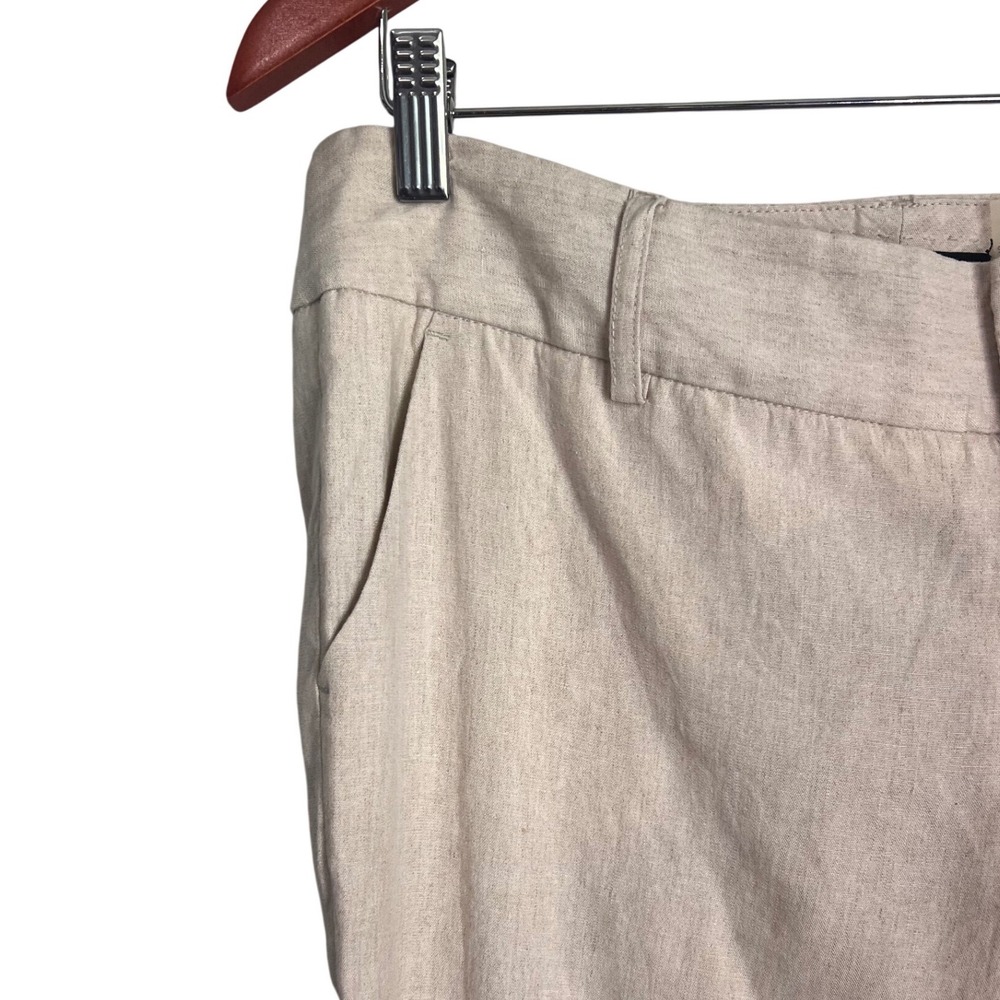 Alice + Olivia Employed Cropped Beige Linen Blend Pants Size 10 NWOT $239 - Picture 2 of 4